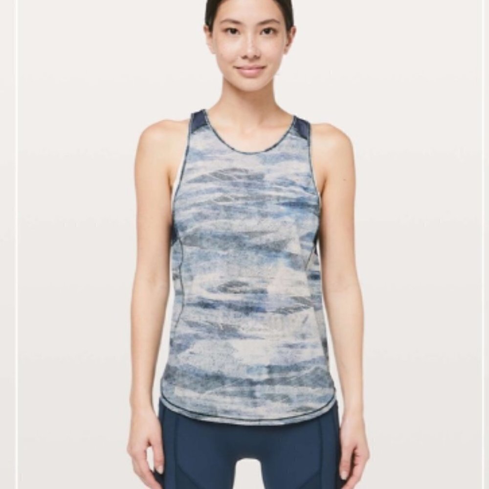 Lululemon Sculpt‎ Tank ll Mesh Scape Multi True Navy size 4